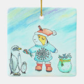 かわいこちゃんザ・ギニー与えブタのクリスマスプレゼント セラミックオーナメント (裏面)