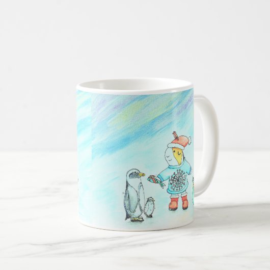 かわいこちゃんザ・ギニー与えモルモットのクリスマスプレゼント・コーヒー コーヒーマグカップ (正面右)