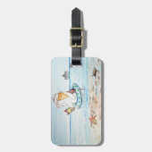 かわいこちゃんザ・ギニー・ピグ絵画ット・アット・ザシーサイド ラゲッジタグ (正面縦)