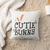 かわいこちゃんシンプルバニーイースタータイポグラフィ装飾用クッション クッション (ブランケット)