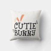 かわいこちゃんシンプルバニーイースタータイポグラフィ装飾用クッション クッション (裏面)