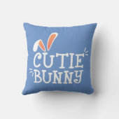 かわいこちゃんシンプルバニーイースタータイポグラフィ装飾用クッション クッション (裏面)