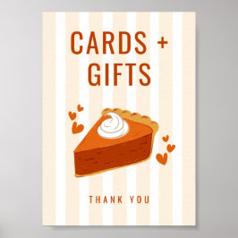 かわいこちゃんストライプの小さな円のカードとギフトテーブルサイン ポスター