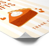 かわいこちゃんストライプの小さな円のカードとギフトテーブルサイン ポスター (角)