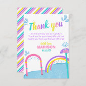 かわいこちゃんスプラッシュスプラッシュパッドウォーターパークガール誕生日 サンキューカード (正面/裏面)