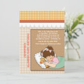 かわいこちゃんスリーピング誕生日スランバーパーティの招待状 招待状 (スタンド正面)