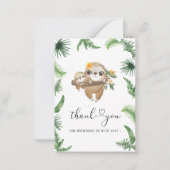 かわいこちゃんスロッスグリーンリーウォーター色ベビーシャワー感謝してい ノートカード (正面)