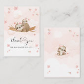 かわいこちゃんスロッスピンクの花水色のベビーシャワーt ノートカード (正面/裏面)