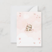 かわいこちゃんスロッスピンクの花水色のベビーシャワーt ノートカード (裏面)