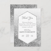 かわいこちゃんズスウィート16シルバーグリッターエレガント誕生日 サンキューカード (正面/裏面)