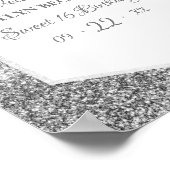 かわいこちゃんズスウィート16シルバーグリッターエレガント誕生日 ポスター (角)