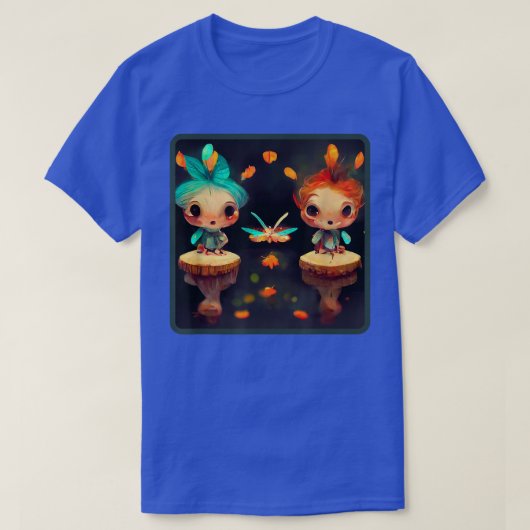 かわいこちゃんチビ（小さくかわいく書いた感じ）妖精の国かわいい妖精妖精フレンズ Tシャツ (デザイン正面)