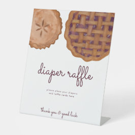 かわいこちゃんパイおむつラッフルベビーシャワーサイン 台座サイン