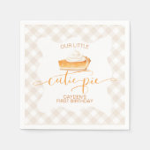 かわいこちゃんパイかぼちゃパイ秋プレイド第1誕生日 スタンダードカクテルナプキン (正面)