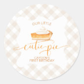 かわいこちゃんパイかぼちゃパイ秋プレイド第1誕生日 ラウンドシール (正面)