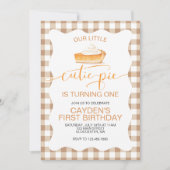 かわいこちゃんパイかぼちゃパイ秋プレイド第1誕生日 招待状 (正面)