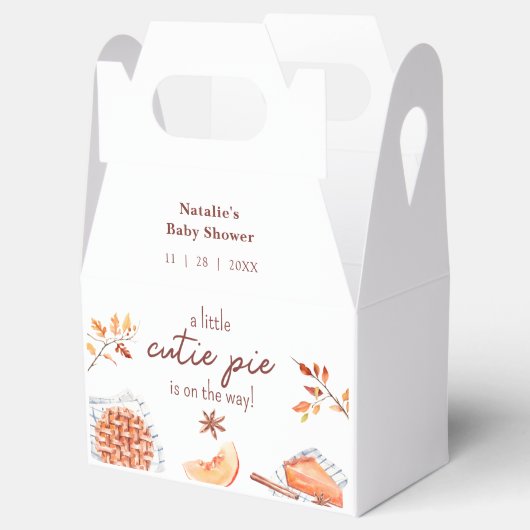 かわいこちゃんパイが途中の赤ちゃんシャワー フェイバーボックス (オープン)
