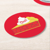 かわいこちゃんパイさくらんぼキッズバースデーパーティー ラウンドペーパーコースター (アングル)