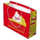 かわいこちゃんパイさくらんぼ誕生日パーティー ラージペーパーバッグ (裏面アングル)