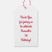 かわいこちゃんパイさくらんぼ1st誕生日パーティーテーマ ギフトタグ (裏面)