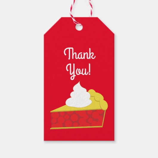 かわいこちゃんパイさくらんぼ1st誕生日パーティーテーマ ギフトタグ (正面)