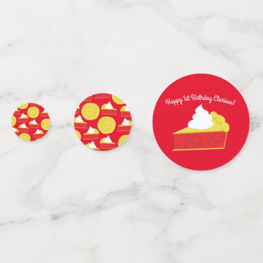 かわいこちゃんパイさくらんぼ1st誕生日パーティーテーマ コンフェッティ (裏面)