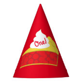 かわいこちゃんパイさくらんぼ1st誕生日パーティーテーマ パーティーハット (正面)