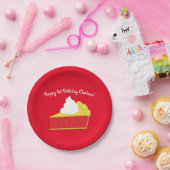 かわいこちゃんパイさくらんぼ1st誕生日パーティーテーマ ペーパープレート (パーティー)