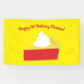 かわいこちゃんパイさくらんぼ1st誕生日パーティーテーマ 横断幕 (横)