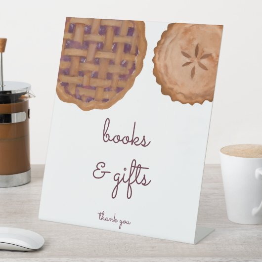 かわいこちゃんパイの本とギフト赤ちゃんシャワーのサイン 台座サイン (インサイチュ)