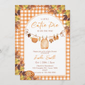 かわいこちゃんパイは途中にある秋秋の赤ちゃんシャワー 招待状 (正面/裏面)