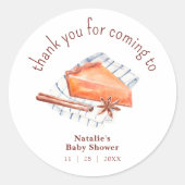 かわいこちゃんパイは途中の赤ちゃんシャワーありがとう ラウンドシール (正面)