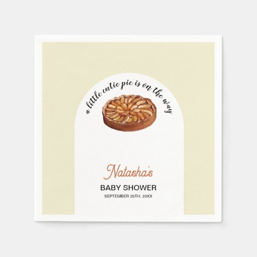 かわいこちゃんパイアップルパイ感謝祭ベイビーシャワー スタンダードカクテルナプキン (正面)