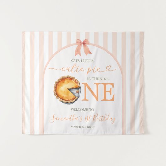 かわいこちゃんパイオレンジギンガム誕生日ウェルカムタペストリー タペストリー (正面(横))