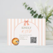 かわいこちゃんパイオレンジジンガム誕生日RSVP QRカード サンキューカード (スタンド正面)