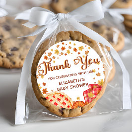 かわいこちゃんパイカボチャ秋ベビーシャワーサンキュー ラウンドシール