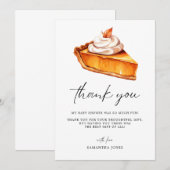 かわいこちゃんパイカボチャ秋ベビーシャワー サンキューカード (正面/裏面)