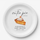 かわいこちゃんパイカボチャ秋ベビーシャワー ペーパープレート (正面)