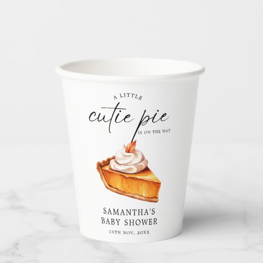 かわいこちゃんパイカボチャ秋ベビーシャワー 紙コップ (正面)