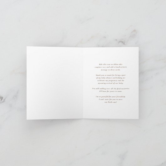 かわいこちゃんパイギンガムアーチ秋ベビーシャワー サンキューカード (内部)