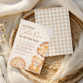 かわいこちゃんパイギンガムテディベア秋ベビーシャワー 招待状