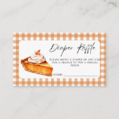 かわいこちゃんパイギンガム秋ベビーシャワーおむつラッフル エンクロージャーカード (正面)