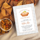 かわいこちゃんパイグレー市松模様に秋ベビーシャワー 招待状