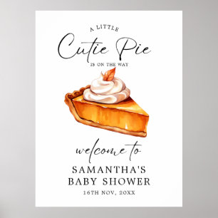 かわいこちゃんパイパンプキン秋ベビーシャワーウェルカムサイン ポスター