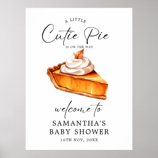 かわいこちゃんパイパンプキン秋ベビーシャワーウェルカムサイン ポスター (正面)