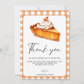 かわいこちゃんパイパンプキン秋ベビーシャワーギンガム サンキューカード (正面)