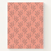 かわいこちゃんパイピンクフローラガールベビーシャワーゲストブック ノートブック (裏面)