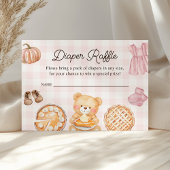かわいこちゃんパイピンク秋ガールベビーシャワーおむつラッフル エンクロージャーカード