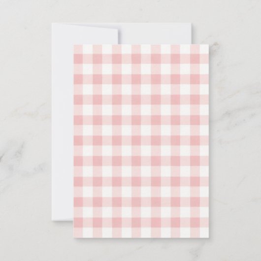 かわいこちゃんパイピンク秋テディベアガールベイビーシャワー サンキューカード (裏面)