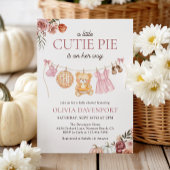 かわいこちゃんパイピンク秋テディベアガールベイビーシャワー 招待状